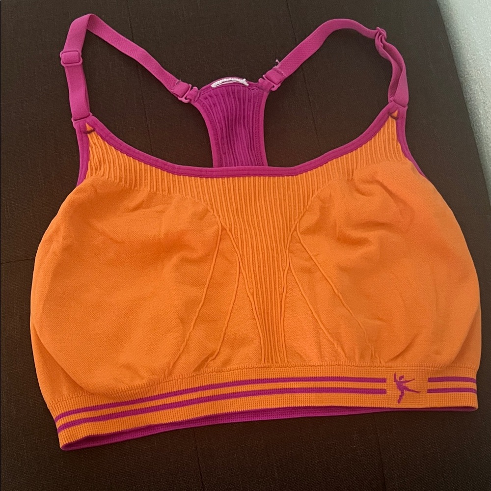 #1304=Orange and Pink Sports Bra